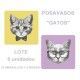 Posavasos Madera Gatos lote 6 unidades