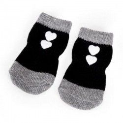 Calcetines Antideslizantes Negros con Corazones Camon 4 unidades varias tallas