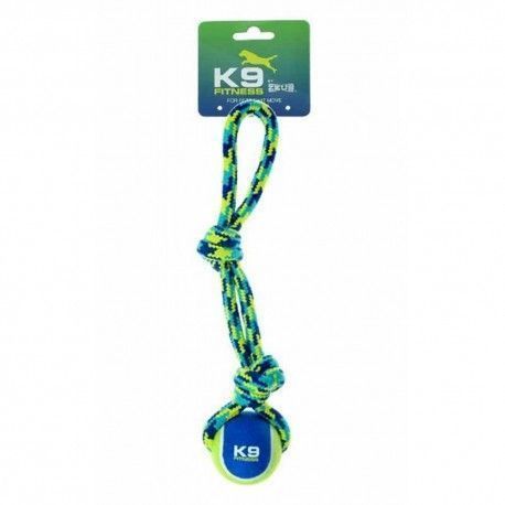 Juguete Zeus k9 Fitness Asa con Dos Nudos en Cuerda y Pelota de Tenis 43 cm