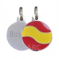 Placa Acero Inox Círculo Bandera España 3 cm.