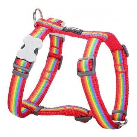 arnes-ajustable-red-dingo-rainbow-arcoiris-nailon-varias-tallas