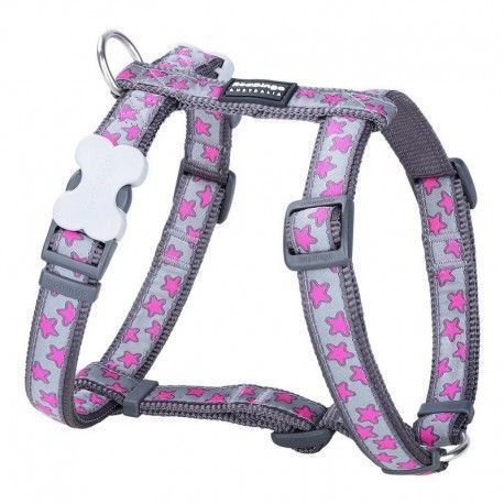 arnes-ajustable-red-dingo-hot-pink-cool-grey-nailon-varias-tallas