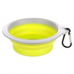 Comedero Bebedero Plegable de Silicona 375 ml Flamingo