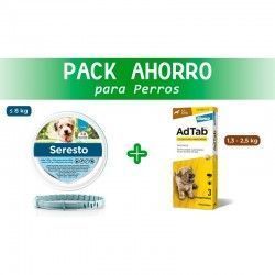 PACK Collar Seresto Perros hasta 8 kg + AdTab 1,3 - 2,5 kg 3 comprimidos