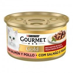 Purina Gourmet Gold BOCADITOS EN SALSA con Salmón y Pollo 85 g