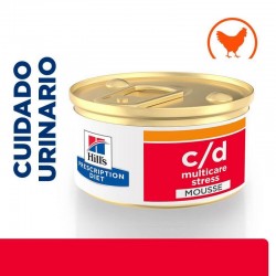 hills-feline-cd-urinary-care-stress-mousse-pollo-lata-85-g-prescription-diet