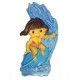 Dora Surfeando 9x4 cm frontal