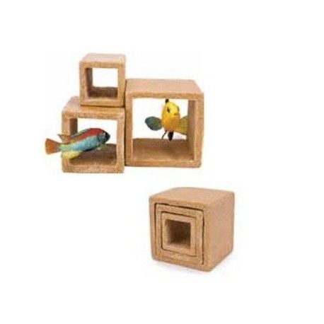 Decoración para acuarios Cubos Escondite 3 piezas