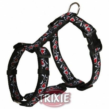 arnes-trixie-modern-art-hearts-nailon-negro-varios-tamanos