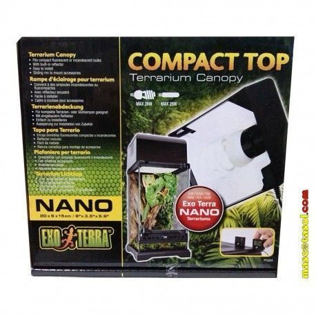 Pantalla Compact Top 20 cm para terrarios ExoTerra Nano - no incluye bombilla