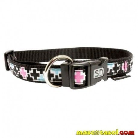 Collar nylon SanDimas PawPrint Reflectante 15 mm gris para razas pequeñas